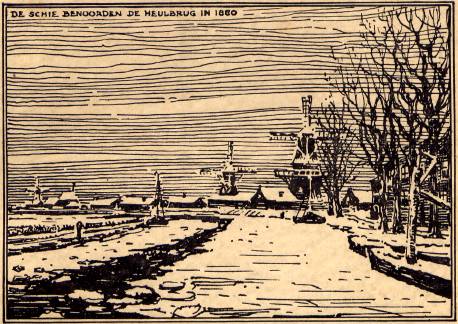 De Schie benoorden de Heulbrug in 1880